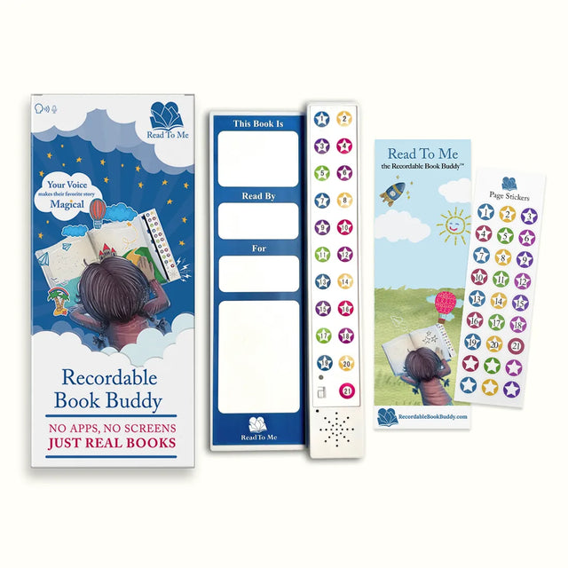Book Buddy + Gift Card set with recordable books and audiobooks, featuring interactive stickers and a personalized message...