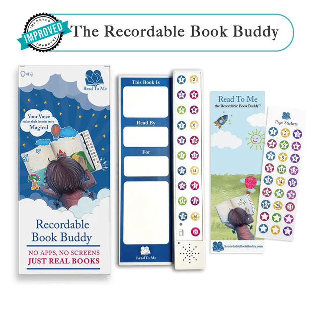 The Read To Me: Recordable Book Buddy with voice recording, colorful stickers, and audiobook features for interactive read...